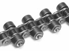 Roller chains with side rollers